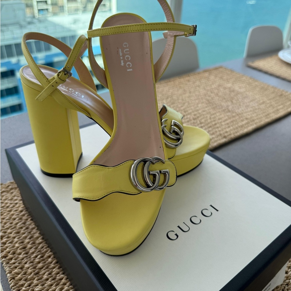 Gucci Lemon Yellow Platform Heels